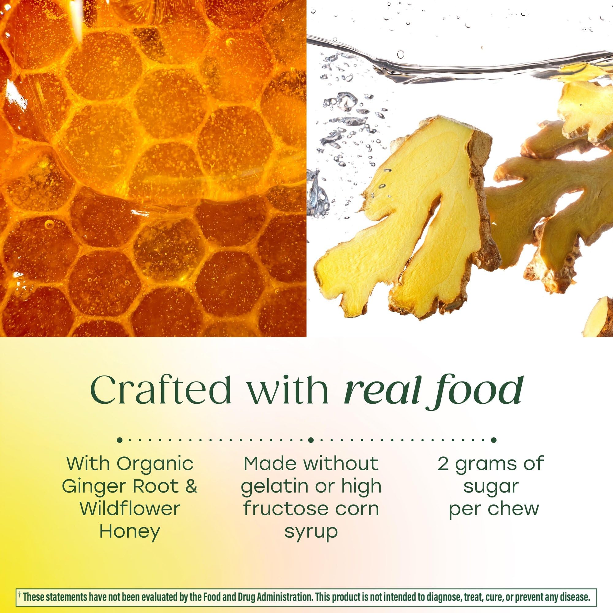 MegaFood Baby & Me Prenatal Morning Sickness Relief, Ginger Chews, with Vitamin B6, Made Without 9 Food Allergens, Honey Lemon Ginger Flavor, 30 Chews (Pack of 2) - Image 4