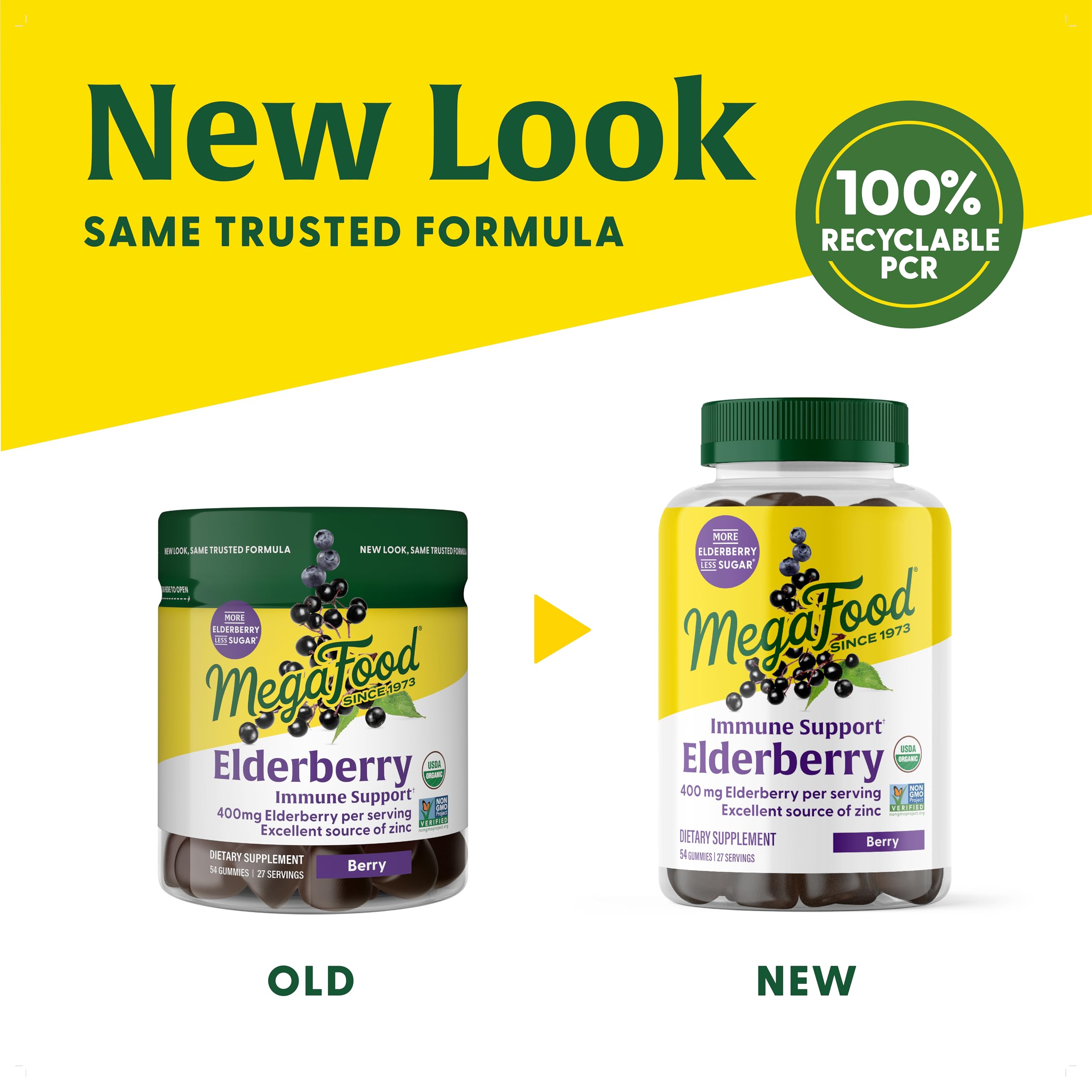 MegaFood Elderberry Gummies for Kids, Teens & Adults, Immune Support Supplement, Gummy Vitamins - Made with Zinc & Real Food, Pectin-Based, USDA Organic, Vegan - 54 Count, 27 Servings - Image 3