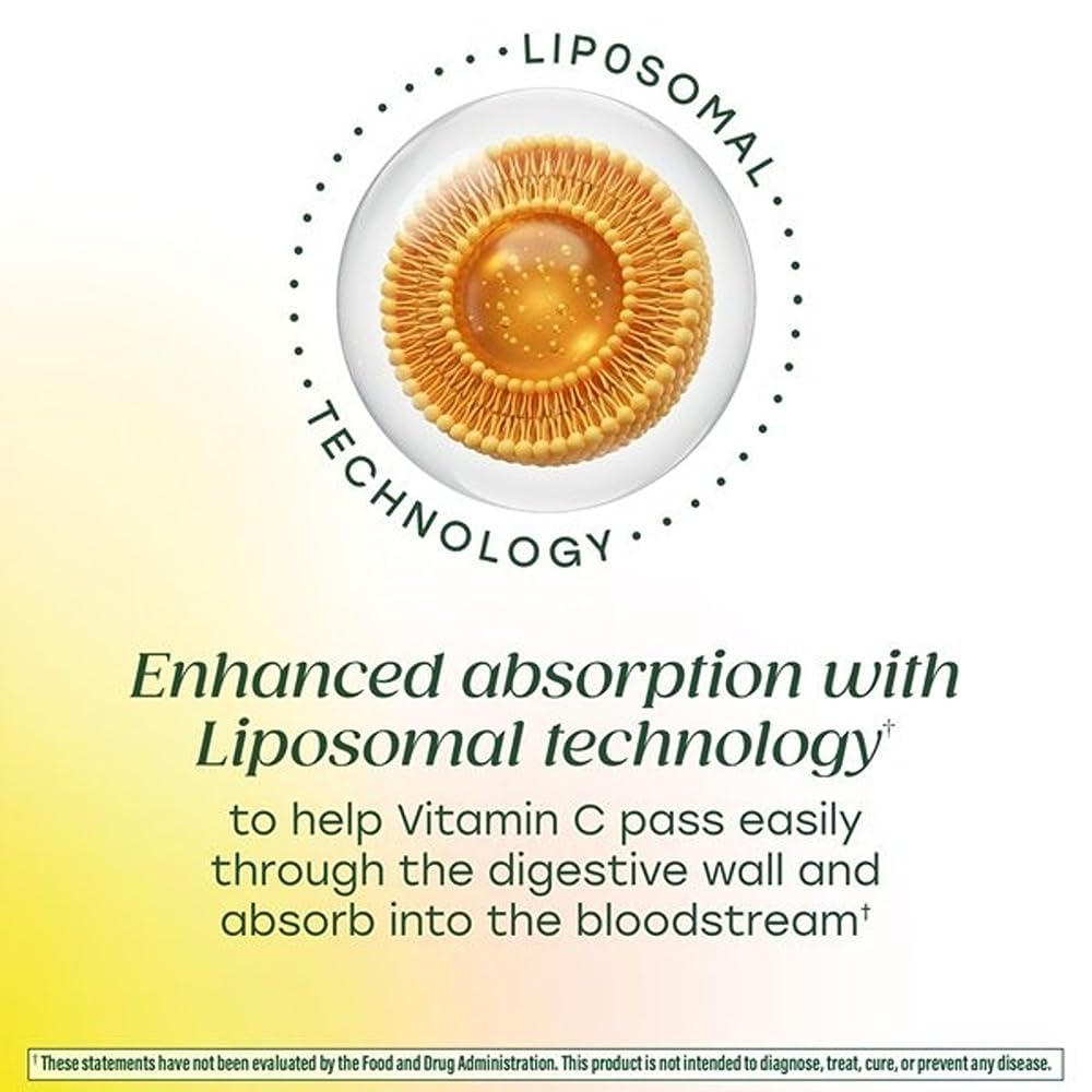 MegaFood Liposomal Vitamin C 1000mg Per Serving - Collagen Production & Immune Support Supplement - High Potency Formula - Superior Absorption & Gentle On Stomach - 120 Vitamin C Capsules, 60 Servings - Image 5