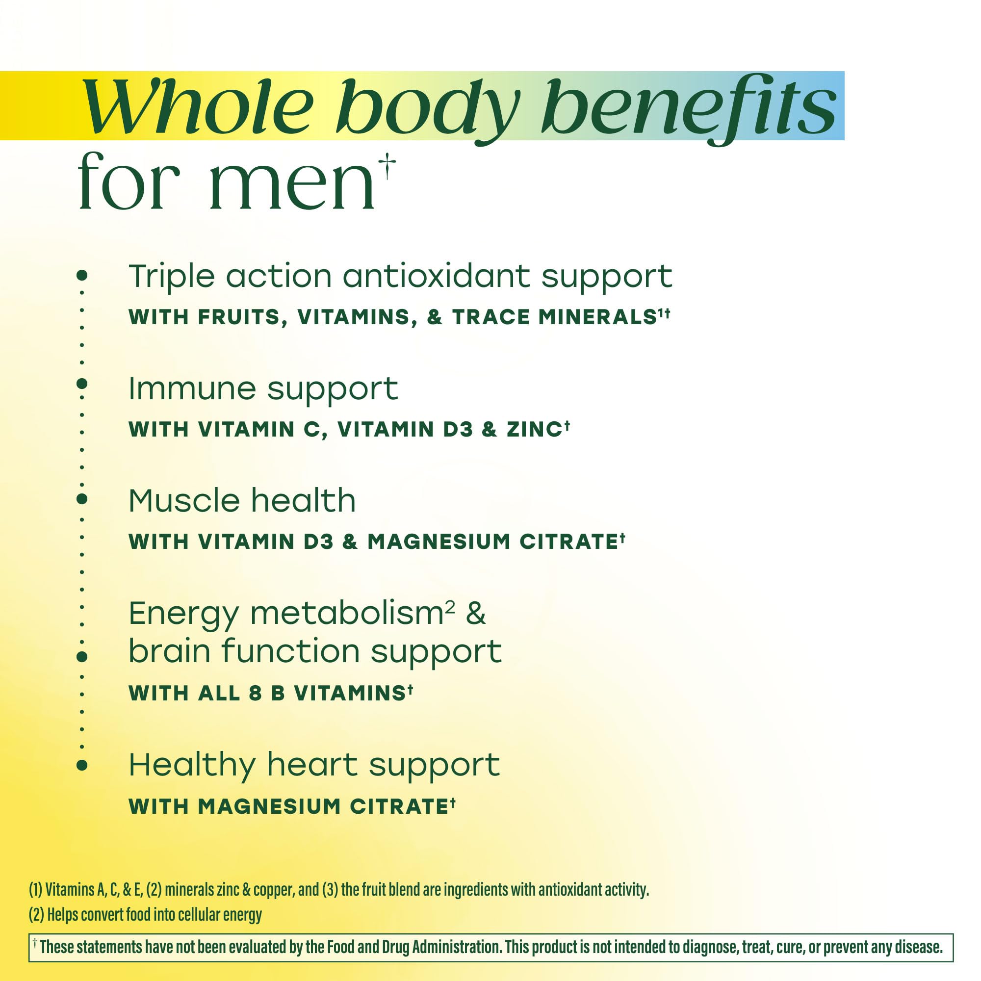 MegaFood Men’s Whole Body Multivitamin Gummies - Multivitamin For Men - Vitamin C, Magnesium Citrate, Vitamin D3, Methylated B12 & Zinc - Muscle, Brain, Heart, Immune Support - 90 Gummies, 30 Servings - Image 3