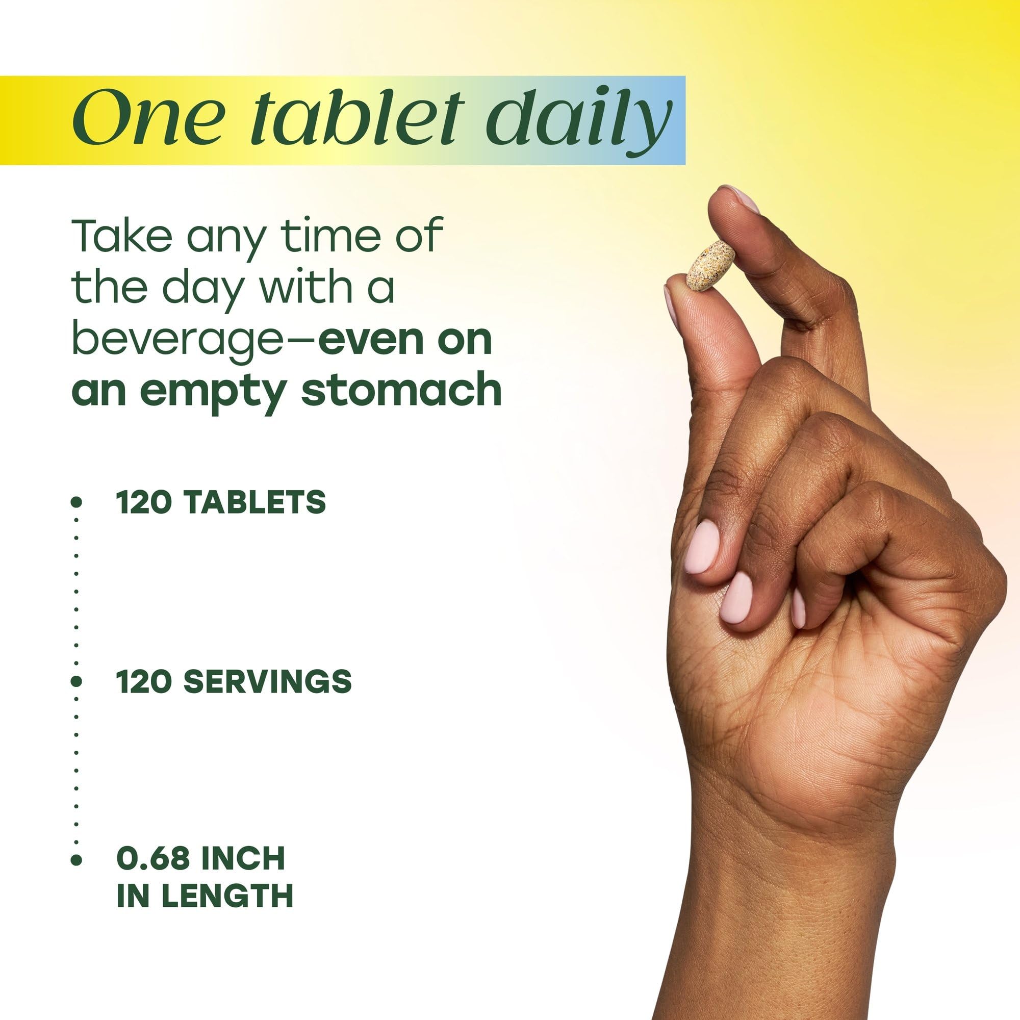 MegaFood Multivitamin for Women 55+ One Daily Womens Multivitamin with Vitamin D3, C, Zinc & Bioavailable Vitamin B12 & Folate - Healthy Aging, Brain & Bone Health, Vegetarian, 120 Tablets - Image 7