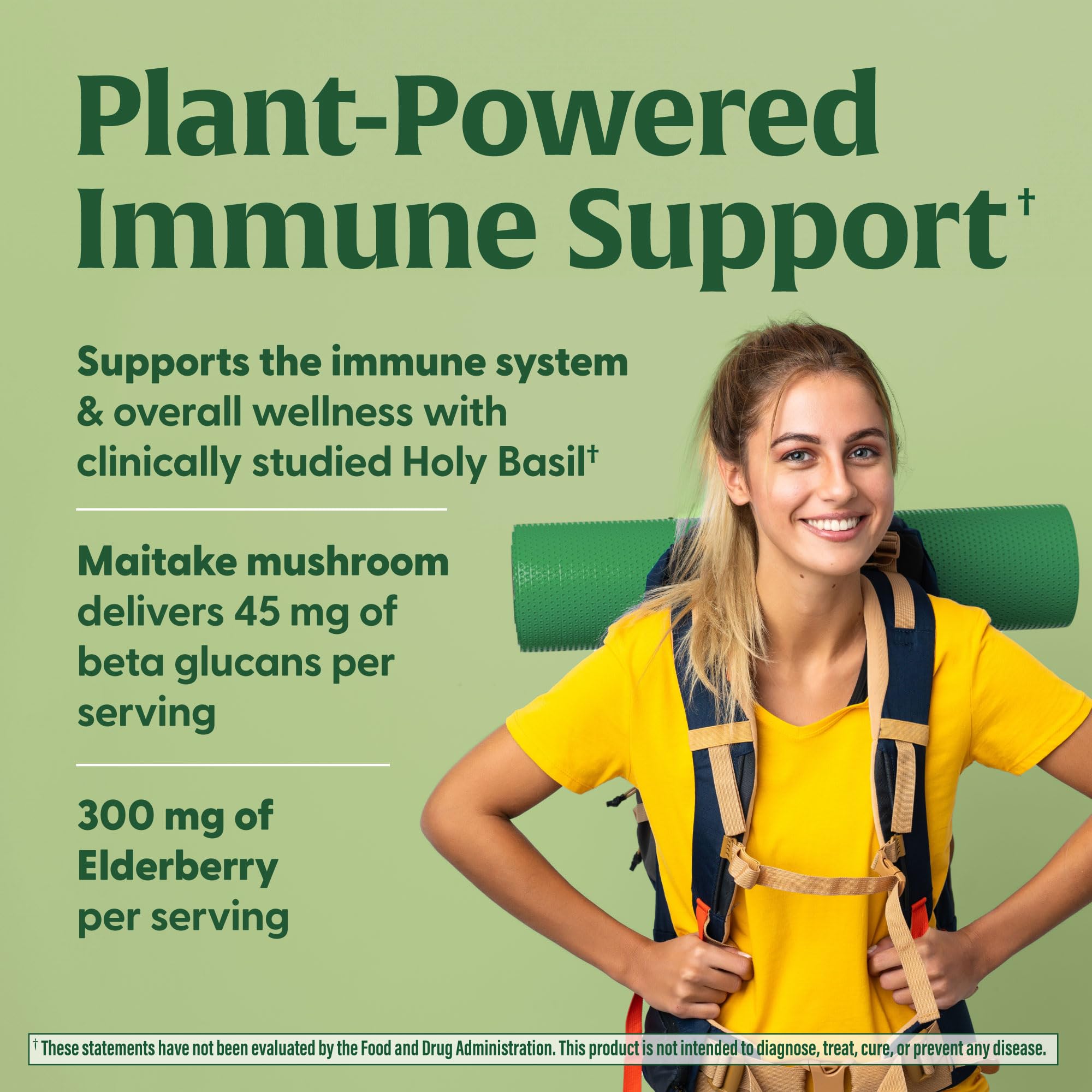 MegaFood Superfood Mushroom Immune Support - Maitake Mushroom Supplement with Elderberry & Holy Basil to Help Support a Healthy Immune System - Doctor Formulated, Vegan - 60 Capsules, 30 Servings - Image 3