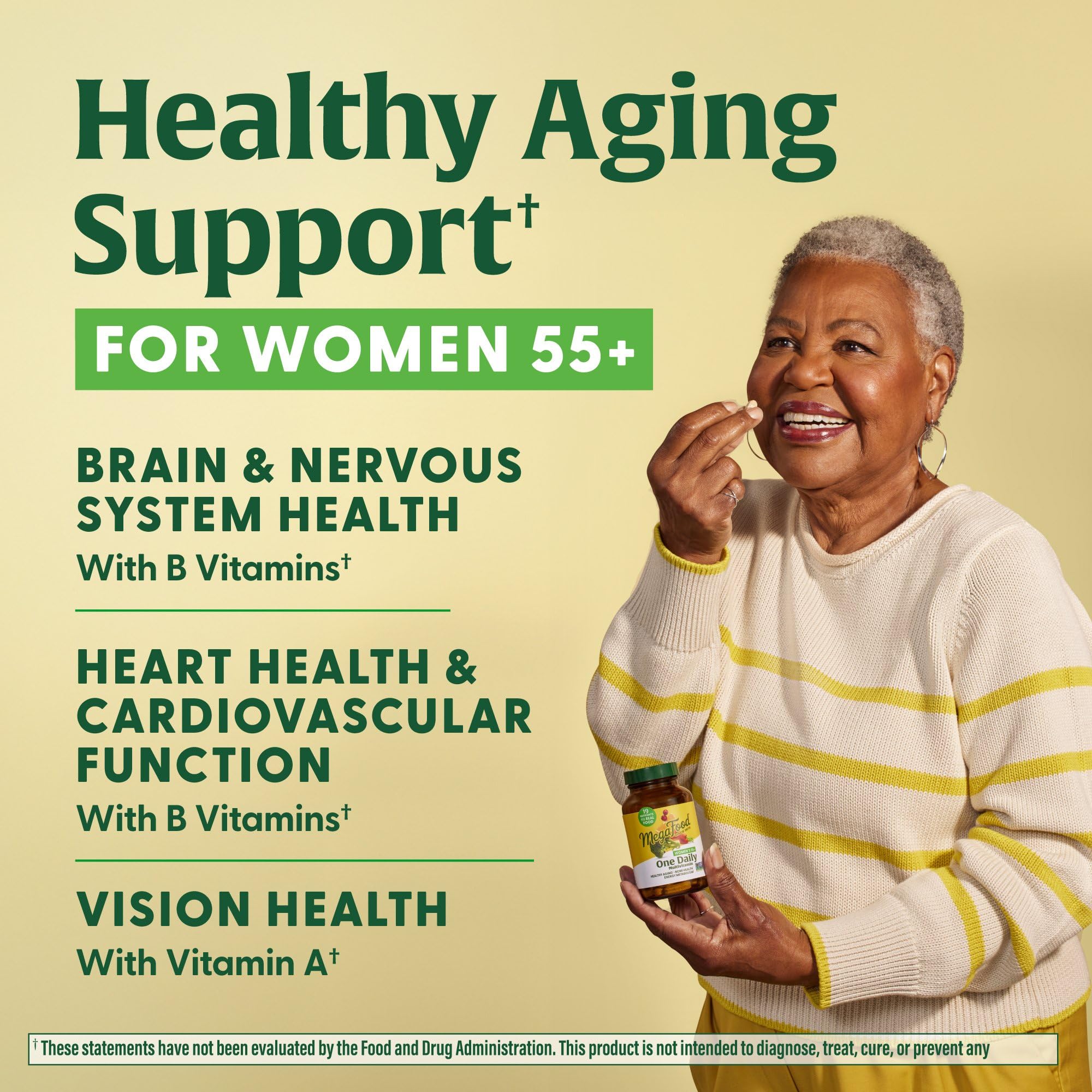 MegaFood Women's 55+ One Daily Multivitamin (90 Tablets) & Magtein Magnesium LThreonate (90 Capsules) Bundle - Supports Bones, Energy & Immune System - Cognitive Support - Gluten Free & Vegetarian - Image 3